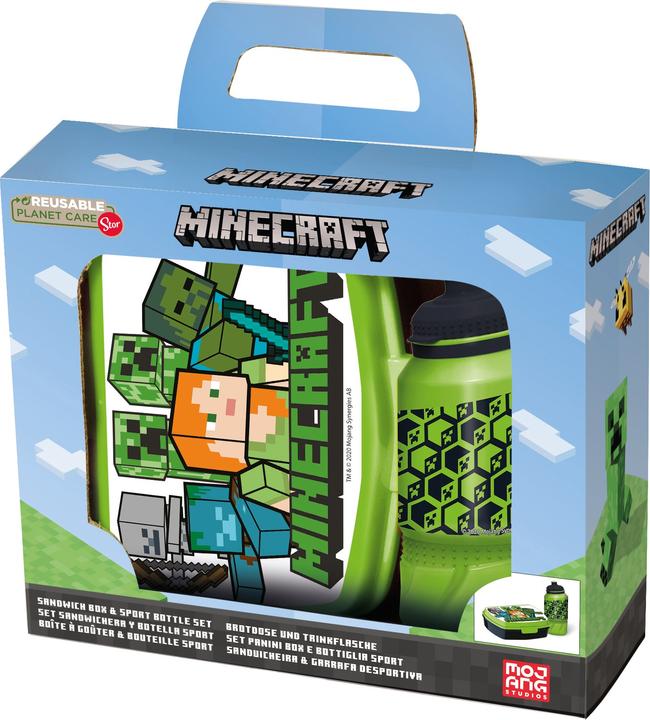 Minecraft Stor - Lunchbox & Water Bottle - (40443)