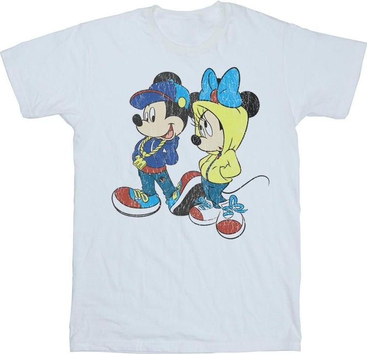 Actual product image Disney Womens/Ladies Mickey And Minnie Mouse Pose Cotton Boyfriend T-Shirt (5XL)