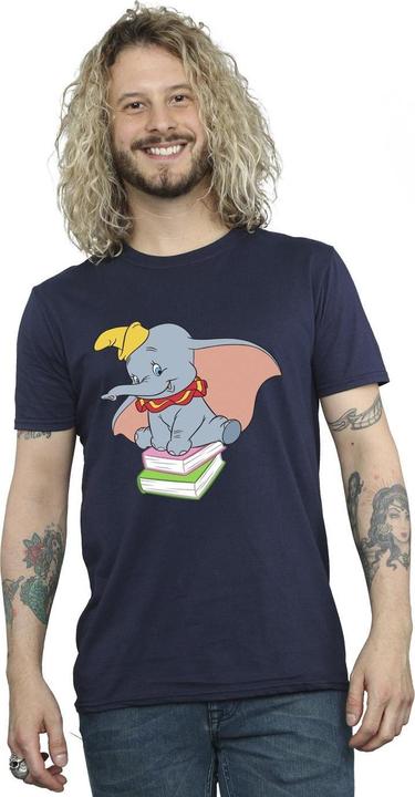 Actual product image Disney Mens Dumbo Sitting On Books T-Shirt (L)