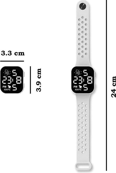 Immagine prodotto Cbx P1 Fashion LED orologio digitale con cinturino in silicone display 12 ore bianco (33 mm)