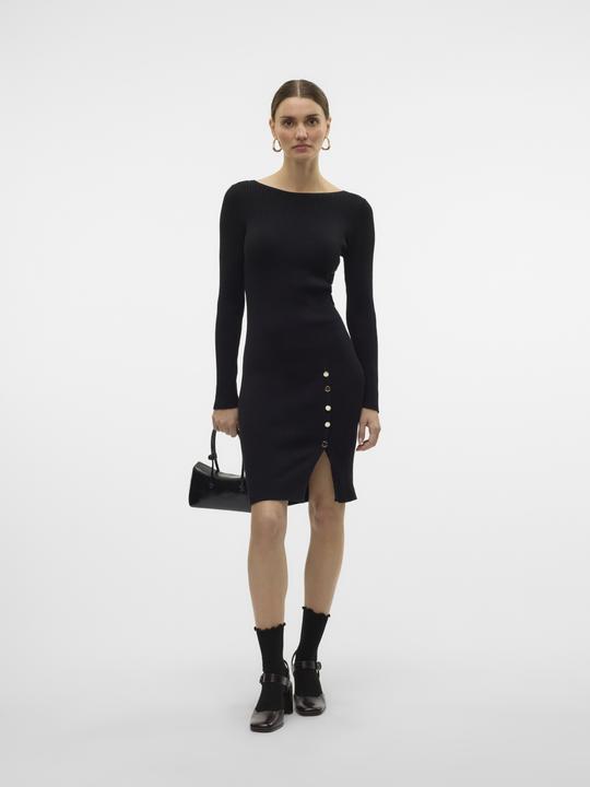 Produktbild Vero Moda VMABA BUTTON LS BOATNECK DRESS GA EXC Strickkleid (XL)