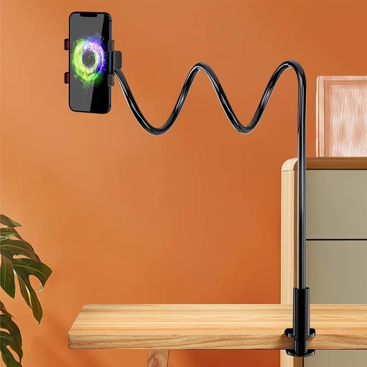 Image du produit PhoneLook Support flexible et ajustable pour téléphone portable 1,3 mètre avec pince universelle pour bord de