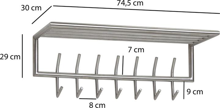 Produktbild Wohnling Wandgarderobe Metall Silber