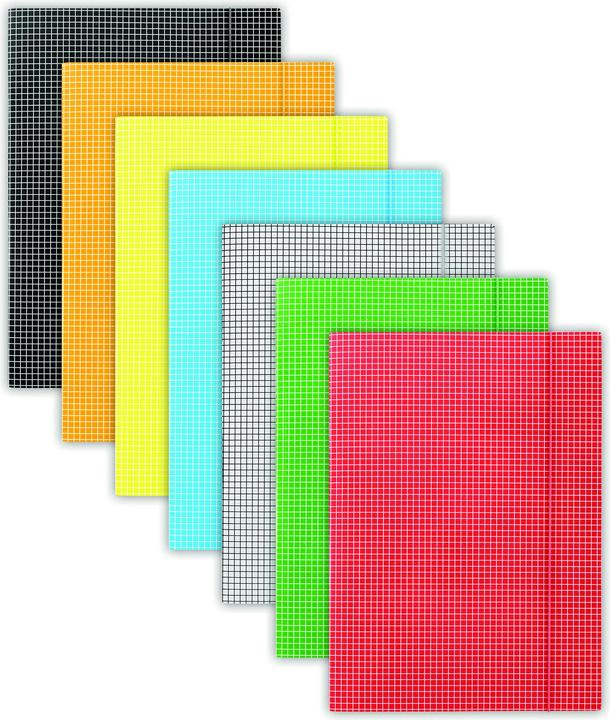 Donau Chemise à rabats, carton, a4, 400g/m2, 3 rabats, vert, quadrillé (1 x)