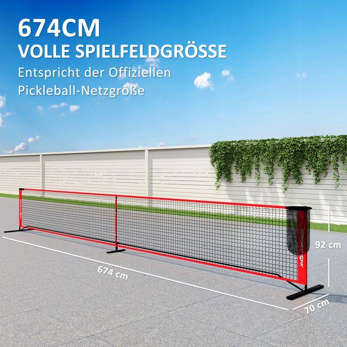 Immagine prodotto Swisshandel24 Pickleball-Netz tragbares Set 6,7 m Pickleball-System mit Ballsammler, Bälle
