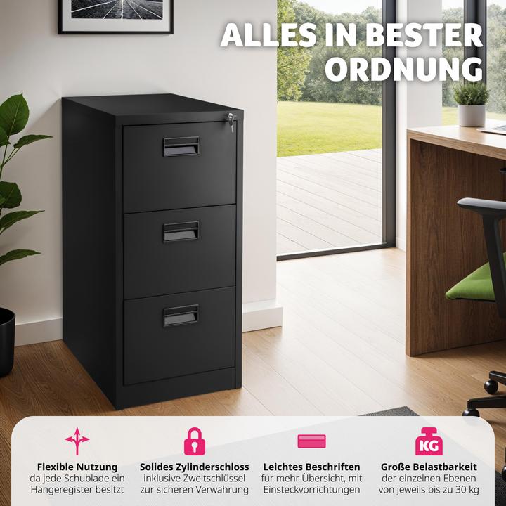 Produktbild tectake Aktenschrank mit 3 Schubladen
