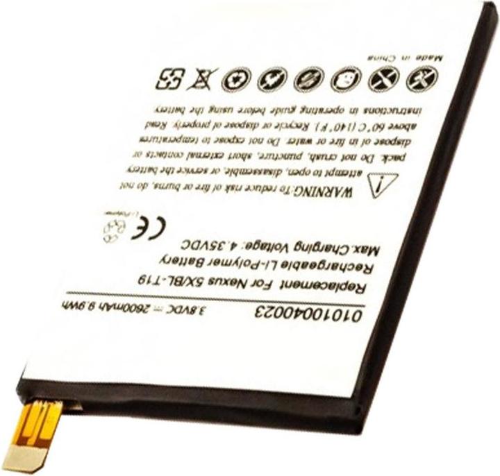 Image du produit NoName Batterie BL-T19 Nexus 5X, Nexus 5X LTE, LG Bullhead, H790, H791, H791F, H798, Nexus 5X, Nexus 5X LTE