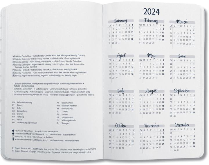 Nährwerte und Zutaten Jolie Taschenagenda (9.5 x 15 cm, Englisch, Italienisch, Französisch, Deutsch)