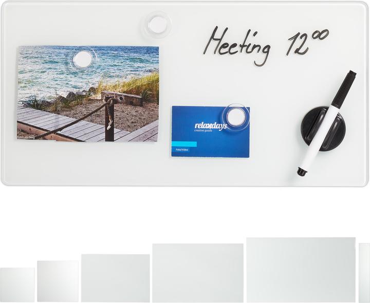 Produktbild Relaxdays Glas-Magnetboard (Magnettafel, 40 x 0.4 x 40 cm)