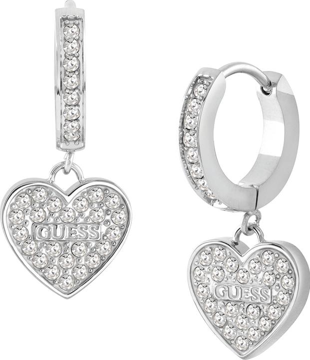 Guess Huggie Me Shiny Steel Earrings JUBE03136JWRHT/U (Edelstahl)