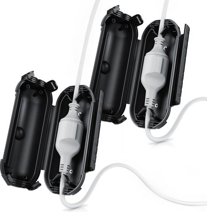 Image du produit Bearware 2x Kabelbox outdoor schwarz 210 x 85mm, IP44 Garten Schutzbox wetterbeständig für Verlängerungskabel