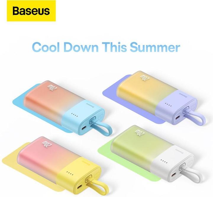 Produktbild Baseus Popsicle 5200mAh 20W Powerbank with Built-in Lightning Cable (+ White Simple USB-C - U (5200 mAh, 20 W, 20 Wh)