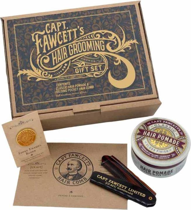 Produktbild Captain Fawcett Haarpflege-Geschenkset - Klassische Pomade & Faltkamm (Haarpaste)