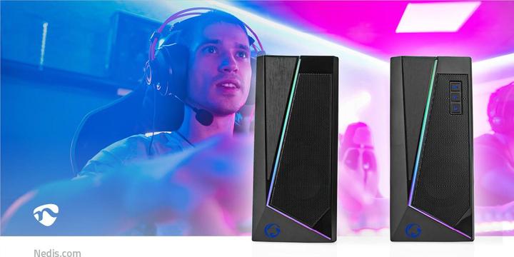 Actual product image Nedis Gaming Speaker | Speaker Channels: 2.0 | Powered via USB | 3.5 mm Plug | 18