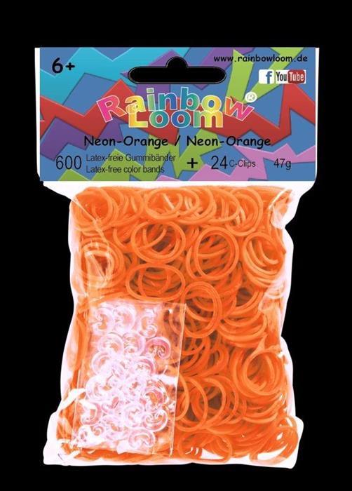 Produktbild Rainbow Loom Silikonbänder Neon-Orange Opaque (600 Stk.)