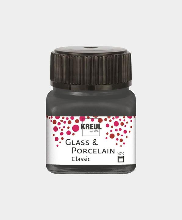Actual product image Kreul Glass & Porcelain Classic, porcelain and glass paint (Grey, 20 ml)