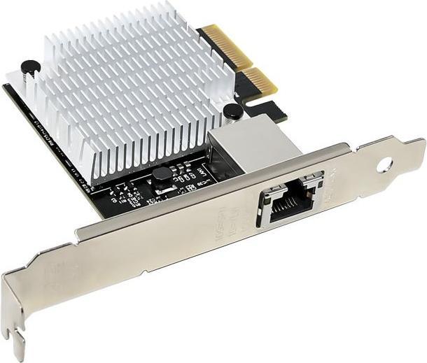 Actual product image Allnet PCIe 10G X4 10G/5G/2,5G/1GBit Single Port PCIe LAN Card - Copper RJ45 "NbaseT" ALL0138v4-1-10 (PCIe)