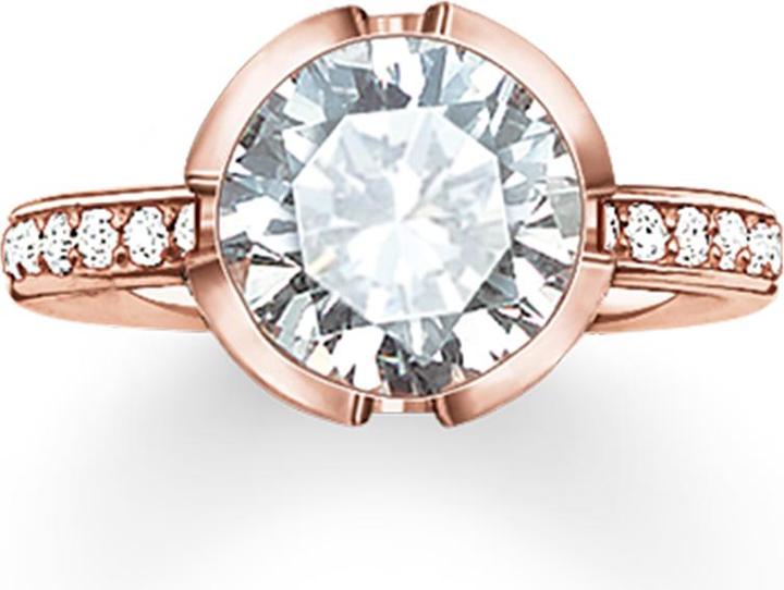 Produktbild Thomas Sabo Ring Zirkonia rosè vergoldet TR2037-416-14 (52, 925 Silber)
