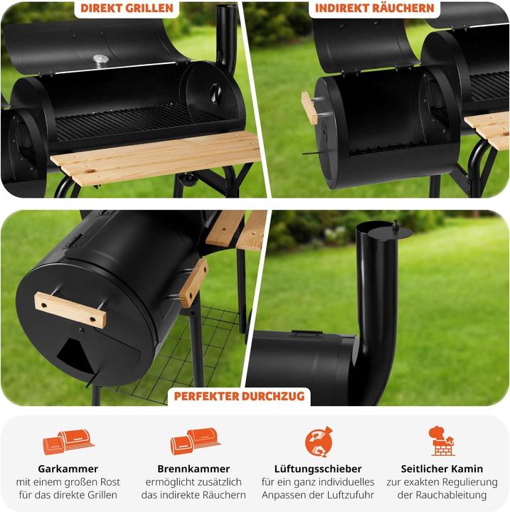 Actual product image tectake Charcoal grill Smoker (58 cm)