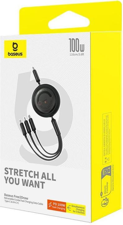 Image du produit Baseus USB type C - Micro USB B, Lightning, USB type C (1.10 m, USB 2.0)