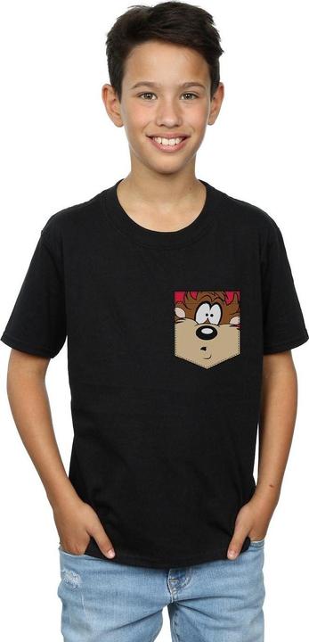Immagine prodotto Looney Tunes Tasmanian Devil Face Faux Pocket Maglietta Ragazzi (152, 158)