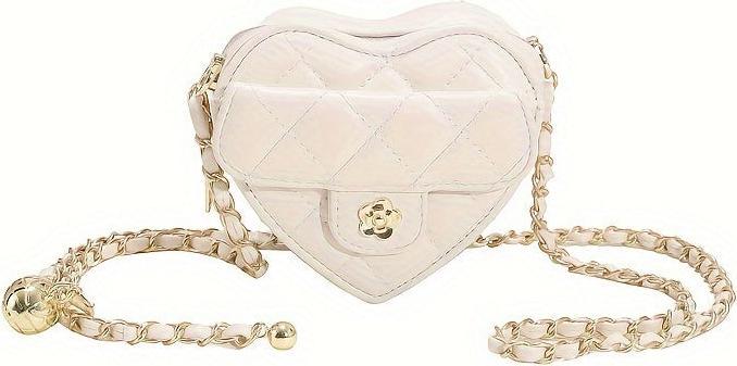 Only-Bags.Store Herzförmige Mini-Kreuztasche, Mode bestickte PU-Ledertasche, niedliche trendige Accessoire