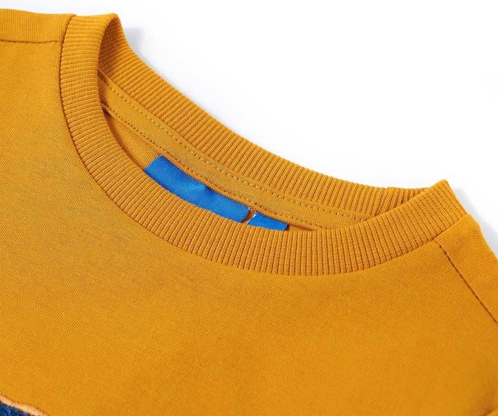 Actual product image VidaXL Children's long-sleeved shirt ochre 116,Material: 100 (116)