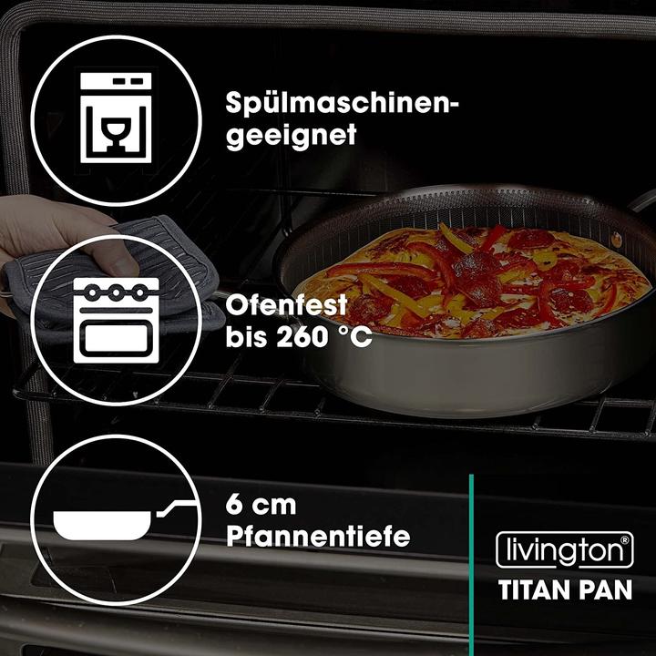 Actual product image Livington Titan Pan (26.50 cm, Frying pan, Aluminium, Stainless steel)