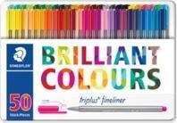 Actual product image Staedtler triplus fineliner 334 triangular fineliner metal case with 50 pieces, assorted (Multicoloured, 50 x)