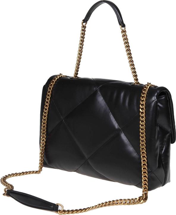 Tory Burch kira diamond shoulder bag in quilted leather color black