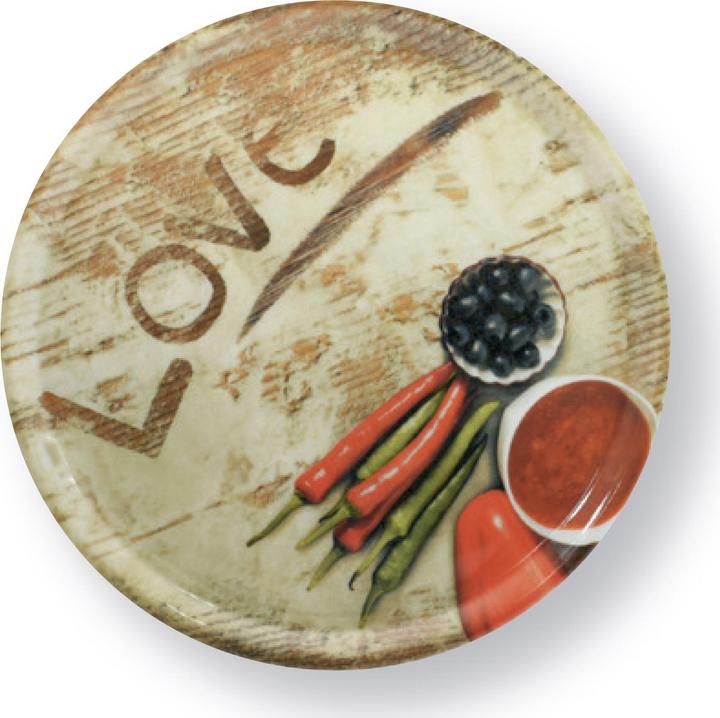 Image du produit Saturnia Assiette à pizza en porcelaine avec motif (1 x, 33 cm)