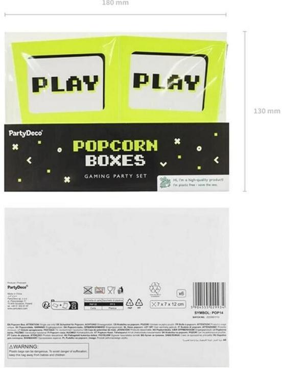 Immagine prodotto Partydeco Scatola PopCorn - Gioco (6 pezzi) (6 x)