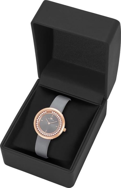 Actual product image Ladies Quartz Watch Pearl Real Leather Grey - 32216 (Analogue wristwatch, 32 mm)