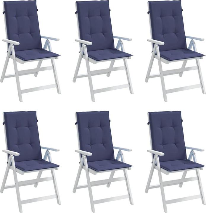 Produktbild VidaXL Hochlehner-Auflagen 6 Stk. Stoff (120 x 50 x 3 cm)