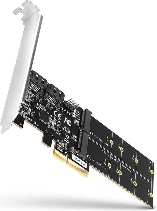 Axagon PCES-SA4M2 PCIe Controller 2x internal SATA 6G port + 2x internal M.2 B-key SATA port + LP