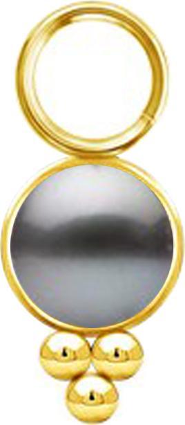Image du produit Star Piercing Anhänger vergoldet Perle schwarz mit Kugeln (sans laiton, Acier chirurgical 316L)