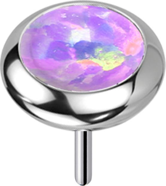 Star Piercing Threadless silber Scheibe abgerundet Opal violett (ohne Messing, Titan G23)