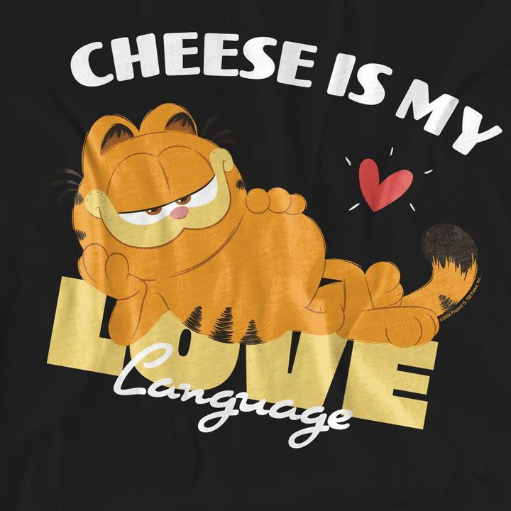 Actual product image Garfield Unisex Adult Cheese Is My Love Language T-Shirt (M)