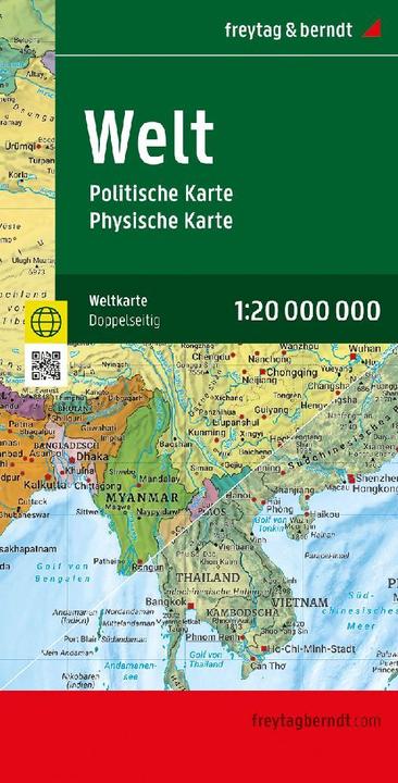 Produktbild Weltkarte, politisch - physisch, 1:20.000.000, gefaltet, freytag & berndt