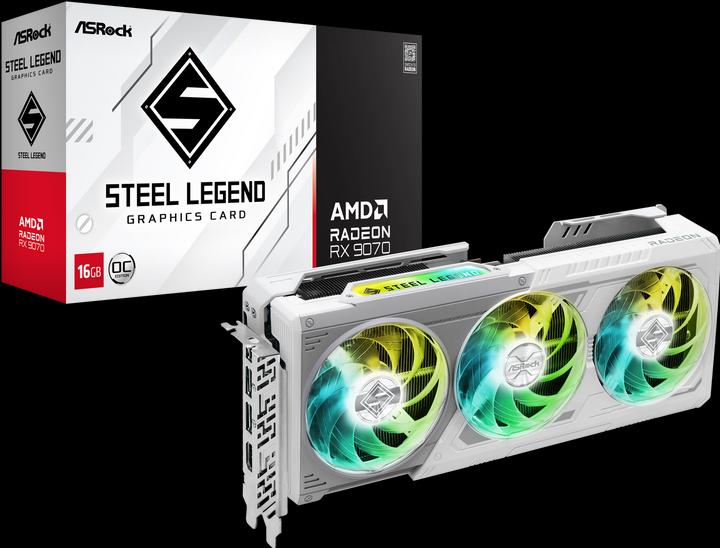Actual product image AsRock Radeon RX 9070 Steel Legend OC (16 GB)