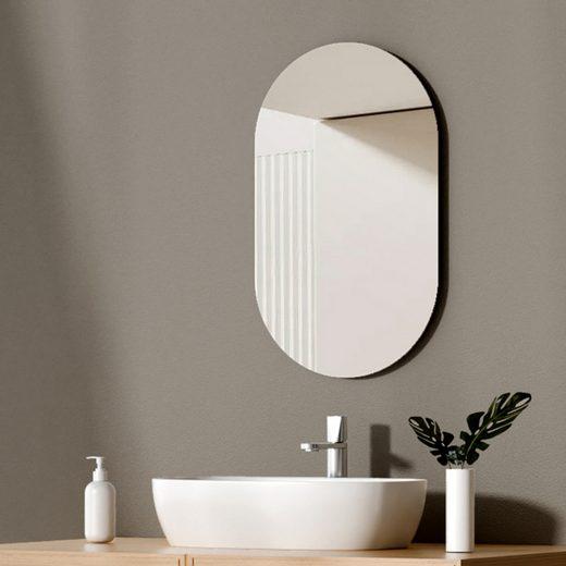 Image du produit Emke Miroir Ovale De Salle De Bain 40*70cm, Miroir Mural HD Pour Salle De Bain/Couloir, Vertical/Horizont