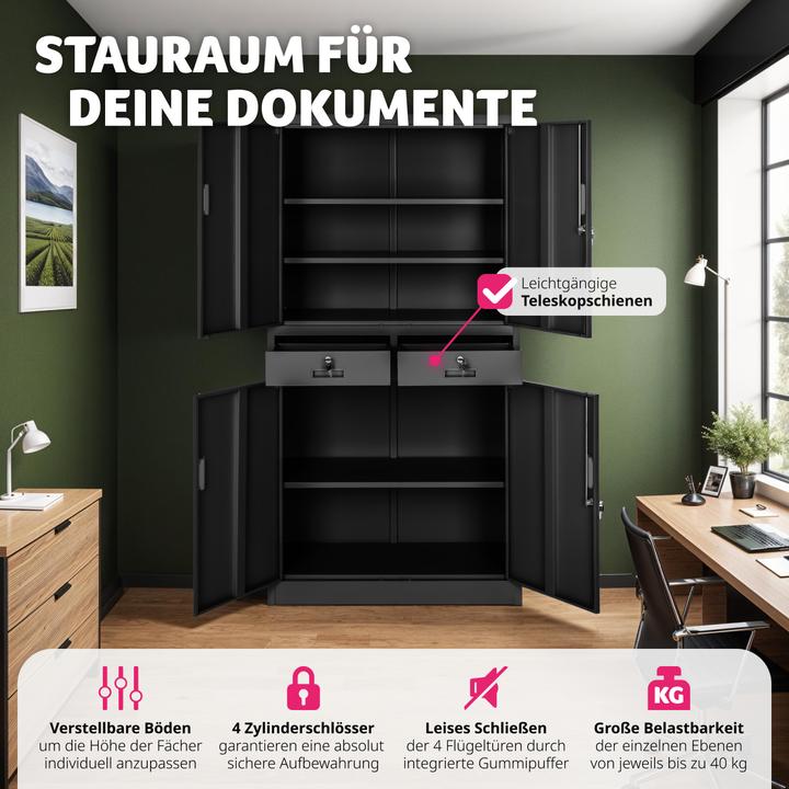 Actual product image tectake Filing cabinet (80 x 40 x 180 cm)