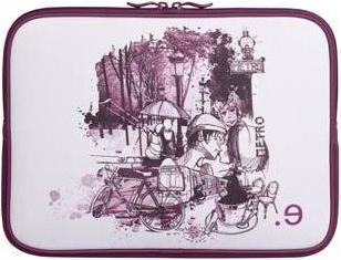 Be.ez Hülle für MacBook Pro 13“ LA Edition Kleid ‚I LOV PARIS‘ mit Reissverschluss (13")