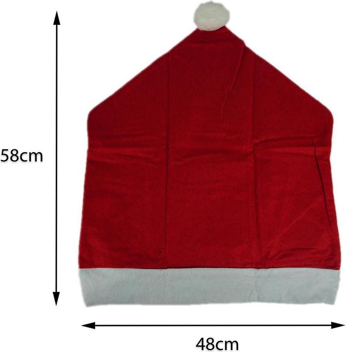 Produktbild Novaliv Weihnachten Stuhlhussen 6er Set I Rot I Nikolausmütze I Stuhlbezüge Esszimmer Weihnachtsdeko