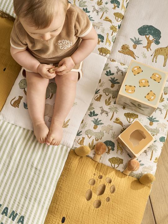 Actual product image Vertbaudet Baby Patchwork-Spieldecke/Laufstalleinlage SAVANNE (100 x 100 cm)
