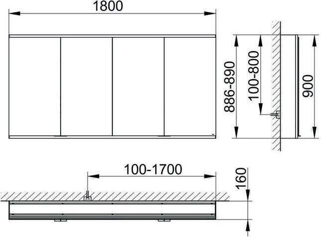 Immagine prodotto Keuco Armadio a specchio ROYAL MODULAR 2.0 larghezza 1800mm altezza 900mm profondità 160mm