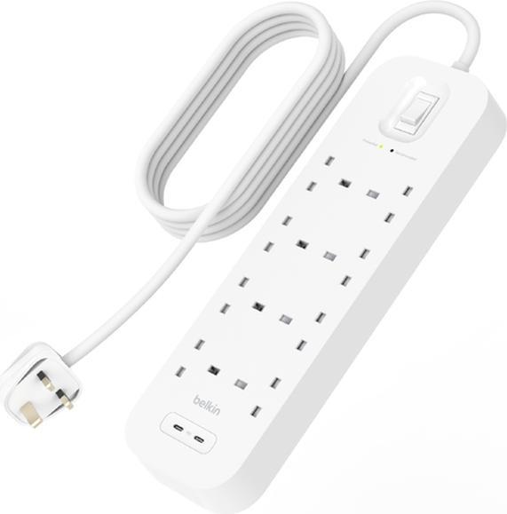 Actual product image Belkin Surgemaster surge protection (8 x, BS 1363, 2 m)