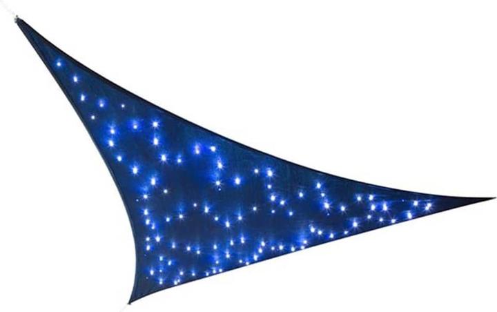 Actual product image Perel SUN SUNSAIL WITH LED STARRY SKY - TRIANGULAR - 3.6 x 3.6 x 3.6 m - DARK BLUE (3.6 x 3.6 x 3.6 m)
