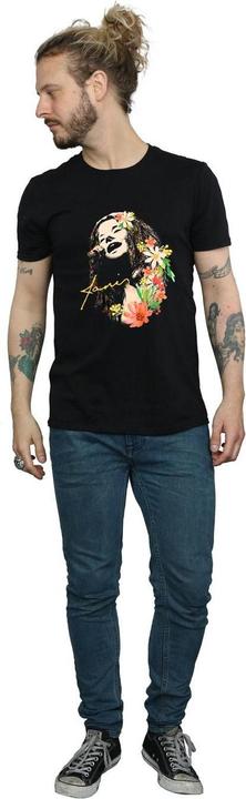 Actual product image Janis Joplin Mens Floral Pattern T-Shirt (M)