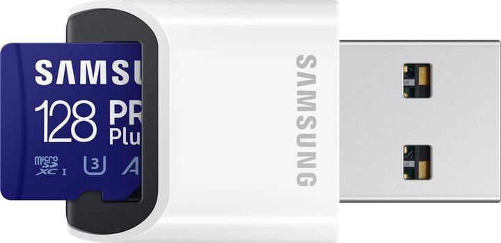 Image du produit Samsung Lecteur de carte SD MicroSD SDXC PRO Plus (128 Go, microSDXC, U3, UHS-I)
